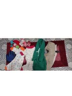 Green Puma Hoodie and Beige Puffer Baby Jacket Set